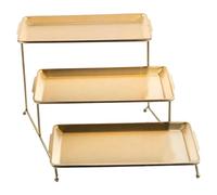 FytStycale Vassoio per Frutta a Più Livelli di Grande Capacità, Vassoio per Caramelle, Espositore per Snack, Piatto per Torta in Metallo, Facile Da Pulire, Adatt, Staffa D'oro