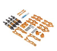 FytStycale Vehicle Compon Set Sospensioni per Auto RC Ammortizzatori Regolabili Idraulici Barre di Collegamento Coppe Sterzo CNC Metallizzati per Upgrade, Gold
