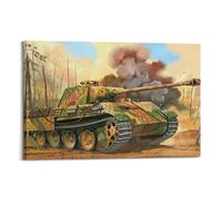 FYUER Poster su tela con carro armato vintage della seconda guerra mondiale tedesca Panzer V Panther, decorazione artistica da parete su tela, 30 x 45 cm