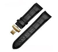 FYXT 22mm 23mm 24mm Cinturino In Vera Pelle Con Estremità Curva Compatibile Con Compatible with Orologio Tissot 1853 COUTURIER T035627A T035407A T035439 Da Uomo(Black-gold,24mm)