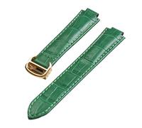 FYXT Adatto For Serie Con Interfaccia Convessa Compatibile Con Accessori For Orologi Cartier 14 Mm 16 Mm 18 Mm 20 Mm 22 Mm Cinturino In Pelle Con Chiusura Pieghevole(Green gold buckle,22x14mm)