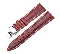 FYXT Cinturino For Orologio In Pelle Bovina Con Cera Oleosa, 18 Mm, 20 Mm, 22 Mm, 24 Mm, Blu, Giallo, Verde, Da Donna E Da Uomo, Con Chiusura A Farfalla.(Brown Red,22mm)
