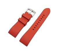 FYXT Cinturino in gomma fluoro di premium-grado cinturino da 20 mm 22mm 24mm braccialetto a sguardo a sgancio rapido a sguardo for ogni bandiera di orologi di marca(Red silver,22mm)