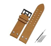 FYXT Cinturino per orologio in vera pelle da 20 mm e 22 mm, compatibile con Hamilton Khaki Field H760250 H77616533 cinturino con fibbia a bottone, 22mm, Acetato, Nessuna pietra preziosa