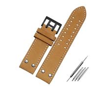 FYXT Cinturino per orologio in vera pelle da 20 mm e 22 mm, compatibile con Hamilton Khaki Field H760250 H77616533 cinturino con fibbia a bottone, 22mm, Acetato, Nessuna pietra preziosa