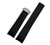 FYXT Compatibile con cinturino in gomma con Tag way201a / way211a 300 | 500 Cinturino da polso 21mm 22mm ARC End Black Black Watch Band Band con fibbia pieghevole(Black silver clasp,21mm)