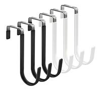 FYY 6 ganci sopra la porta, ganci con gomma per evitare graffi, ganci resistenti per soggiorno, bagno, camera da letto, cucina, asciugamani, cappelli, borse, nero + bianco