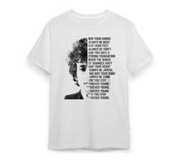 FYZPKR Bob-Dylan Forever Young Lyrics T-Shirt Music Vintage Unisex Cotton Size S-3XL WhiteSmall
