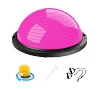 Fzaqwen Ball Mezza Sfera Palla Equilibrio Strumento per Core con Base Stabile Antiscoppio in PVC E Superficie Testurizzata Antiscivolo Adatto per Allenamento, Rosa, Rosa Rossa