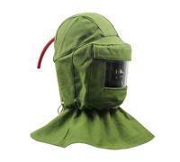 Fzaqwen Cappuccio Antisabbia Maschera Protettiva, Cappuccio Per Sabbiatura Versione Aggiornata Color Verde Con Casco Interno