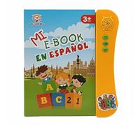 Fzaqwen Children Learning Book Libro Audio Spagnolo Interattivo Giocattolo Educativo Libro Quaderno Didattico in Plastica per Riconoscimento Precoce Adatto, Arancione
