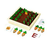 Fzaqwen Children Learning Game Gioco per Prescolare Pannello Sensoriale Orto in Legno Abbinamento Pezzi in Legno con Vernice a Base d'Acqua Esercizi Memoria, Ravanello Animal Farm