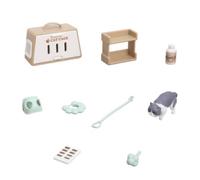 Fzaqwen Giocattolo Set Mini Gabbia per Gatto Figurina Accessori Casetta Plastica Liscia con Maniglia E Prese d'Aria Adatto per Gioco Domestico Scenari Educativi Simulazione Cura