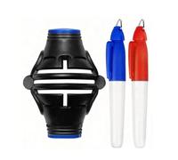 Fzaqwen Golf Putting Aid Strumento Allineamento Putt Marcatore Palla Guida Linea Accessorio Allenamento Migliora Costanza Del Colpo E Preparazione Materiale, Nero E Blu Con 2 Penne