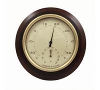 Fzaqwen Igrometro Termometro Analogico con Lettura Istantanea su Quadrante Misuratore in Metallo con Indicatore di Umidità E Temperatura Adatto per Sala, Oro, 180mm Con Cornice In Legno