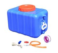 Fzaqwen Serbatoio d'Acqua Portatile, Grande Brocca d'Acqua, per Uso Alimentare, a Prova di Perdite, Secchio di Stoccaggio Orizzontale con Tubo Flessib, Blu 27.5 kg