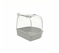 Fzaqwen Vasca da Bagno per Uccelli Bagnetto Contenitore Vaschetta Casetta in PVC Ispessito per Uso Quotidiano Pareti Trasparenti per Controllo ’acqua, White
