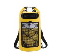 Fzaqwen Zaino Impermeabile Outdoor Borsa Stagna a Secchiello con Cordino Elastico E Anelli di Aggancio Materiale PVC Adatto per, Giallo, Giallo, 20L Doppio Spallaccio