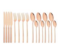 FZBANG 16Pcs Black Gold Cutlery Set Stainless Steel Tableware Mirror Knife Fork Spoon Dinnerware Set Kitchen Flatware