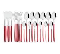 FZBANG 24Pcs Gold Cutlery Set 18/10 Stainless Steel Dinnerware Knife Fork Coffee Spoon Teaspoon Tableware Set Western Kitchen Flatware