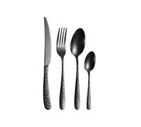 FZBANG 4/6/16/24pcs Black Stainless Steel Cutlery Knife Fork And Spoon Set Home Kitchen Utensils Holiday Dinner Tableware