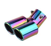 FZCSIMR Terminale di Scarico Universale per Auto 63 Mm 2.5" in Acciaio Inox con Doppio Tubo di Scarico Gola della Coda Posteriore(Neonchrome Bevel)