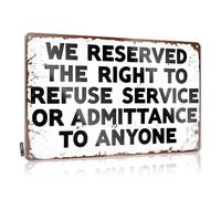 FZFN Cartello bar per bar all'aperto Reserved Rights: Denial of Service Policy Sign Tin Funny Metal Poster Cave Door Sign (30 x 40 cm)