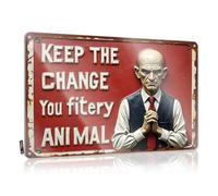 FZFN Cartello divertente per la casa e il bar, con scritta in inglese "Man's Face Demands 'Keep The Change, You Fitery An Tin Funny Desk Signs Bar Rules Sign (20 x 30 cm)