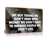 FZFN Cartello per camera da letto, porta, due amici, riflettono sulla vita semplice piaceri, targa in latta decorativa per uomo (30 x 40 cm)