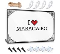 FZFN Cool Bathroom Stuff, Retro Wall Art Funny Decor Wall Decor, Western Rustic Metal Tin Sign For Man Cave | Regalo per le vacanze in classe personalizzato I Love Maracaibo (20 x 30 cm)