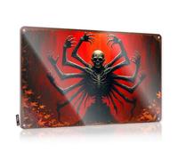 FZFN Darkness Unleashed: Lo scheletro armato del caos essenziale elegante - Set di cartelli decorativi da parete (20 x 30 cm)