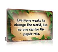 FZFN Decor For Man Cave Make Your Mark: Don'T Be Just Paper! Targa in metallo per casa e bar divertente per esterni (30 x 40 cm)