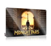 FZFN Decor For Man Cave Midnight In Paris: A Man's Journey Through Time Targa in metallo per casa bar divertente per esterni (20 x 30 cm)