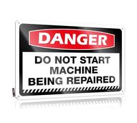 FZFN Decorazione artistica da parete pronta da appendere, con scritta "Danger Do Not Start Machine being Repair", morbida vasca da bagno per casa e bar (30 x 40 cm)