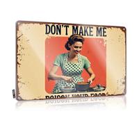 FZFN Decorazione per uomo grotta vintage cucina umoristica: 'Don'T Make Me Poison Your Food' Targa in metallo per casa bar divertente per esterni (20 x 30 cm)