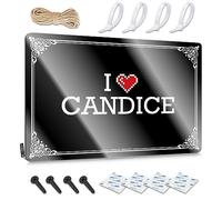 FZFN Decorazioni per camera da letto, targhe personalizzate I Love Candice, grandi per sala giochi e soggiorno (20 x 30 cm)