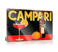FZFN Divertente cartello da patio Campari: The Art Of Mixing Drinks With Style Targa in latta divertente vintage in latta decorativa (30 x 40 cm)