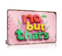 FZFN Divertente cartello da patio colorato con testo 3D con elementi della natura su sfondo rosa, targa in latta divertente vintage decorativa in metallo (30 x 40 cm)