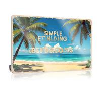 FZFN Divertente decorazione per esterni, semplice incisione: un paradiso tropicale in latta, decorazione per birra, per uomo grotta vintage in latta (30 x 40 cm)