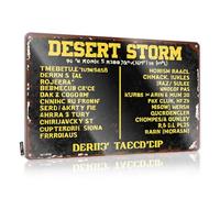 FZFN Funny Sign Essentials - Opera d'arte impermeabile, stampa rustica retrò per bar e pub, decorazione per porta d'ingresso, preforata tempesta del deserto: un viaggio criptico attraverso parole