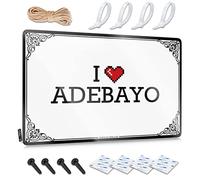 FZFN Garage Stuff For Guys, Decor Funny Accessories Wall Decor, Lovely Rustic Metal Tin Sign For Man Cave | Regalo per le vacanze in classe personalizzato I Love Adebayo (20 x 30 cm)