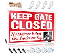 FZFN Keep Gate Closed No Matter What The Squirrels Say Retro Wall Decor Outdoor Bar Decor | Fun Haves Hanging Art for Longhorn Living Room (20 x 30 cm)
