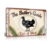 FZFN Little Man Cave Sign The Butler'S Guide To Cuts Of Bird Targa in metallo vintage divertente birra segni (20 x 30 cm)