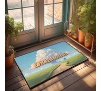 FZFN Men Cave Decor Oklahoma: A Journey Through The Heartland Zerbino Primavera Benvenuto Mats Outdoor Man Cave Decor (50 x 80 cm)