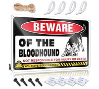 FZFN Simpatica targa rustica da parete, decorazione per grotta degli uomini, design divertente per stanze e garage, accessorio in metallo antiruggine Beware Of Bloodhound (30 x 40 cm)