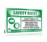 FZFN Stitch, Signs Saloon Bar Soft Area Safety First While Preparing Sodium Hypoclorite | Rustico Farmhouse Wall Art (20 x 30 cm)