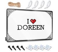 FZFN Stuff For Bedroom Tin Wall Decor Funny Soft Area Wall Decor, Cottage Rustico Metallo Tin Sign For Man Cave | Cafe Holiday Gift Custom I Love Doreen (20 x 30 cm)