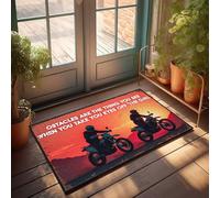 FZFN Tappeti per portico all'aperto superare gli ostacoli: un'avventura in moto al tramonto, zerbino retrò tappeto fattoria cucina set (40 x 60 cm)