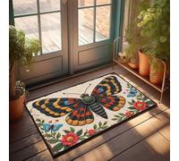 FZFN Tappetino colorato fantasia: una stravagante farfalla da giardino zerbino unico decorazione per la casa tappetino (40 x 60 cm)