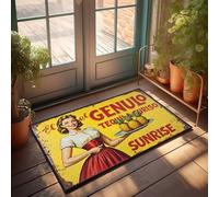 FZFN Tappetino di benvenuto vintage con ananas e tequila pubblicitaria con donna che tiene piatto, zerbino, roba da piscina, accessori per casa e bar (65 x 90 cm)